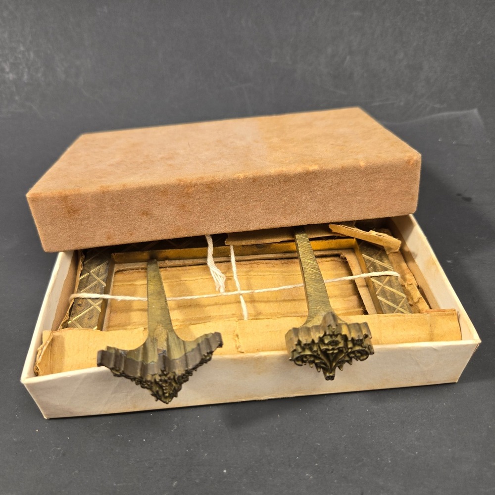 Antique Brass Bookbinding Finishing Tools Corner Stamps & Border Frame Set 3200